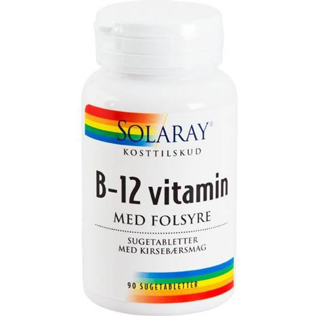 Solaray B12 Vitamin med Folsyre - 90 Sugetabletter