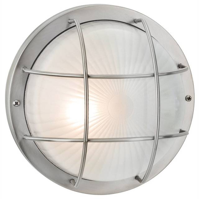 Firstlight 3425ST Court 1 Light Wall Light In Stainless Steel With Frosted Glass