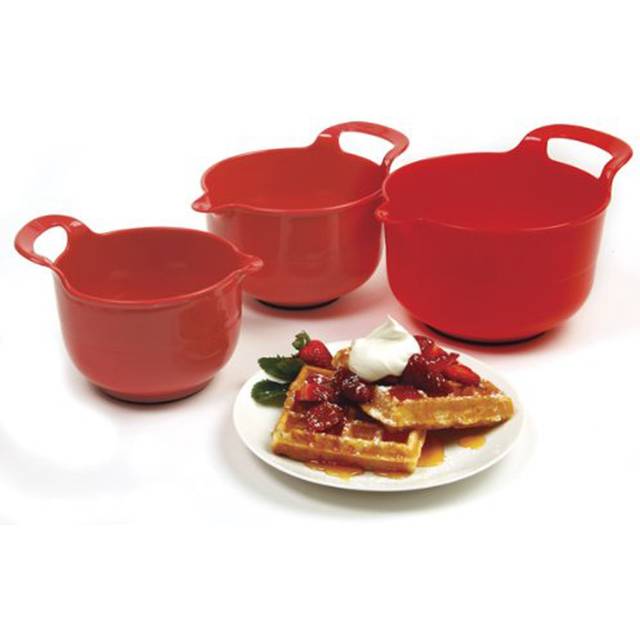 Norpro 1020   Red  Mixing Bowls  Set of 3  45 x 875 x 675  115cm x 22cm x 17cm