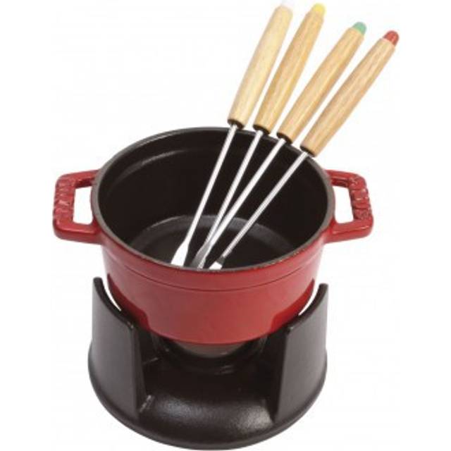 Staub Minifondueset, Induktionsgeeignet, Gusseisen, Kirschrot, 13 x 9.9 x 7 cm, 1 Einheiten