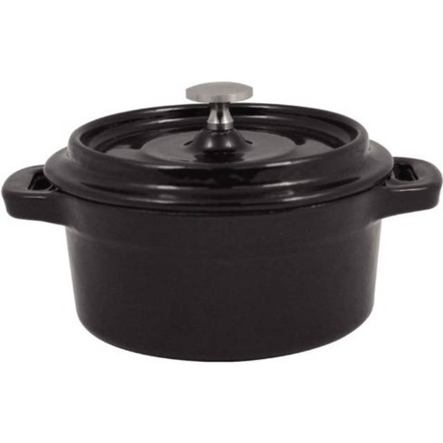 Vogue Cast Iron Round Mini Pot Black