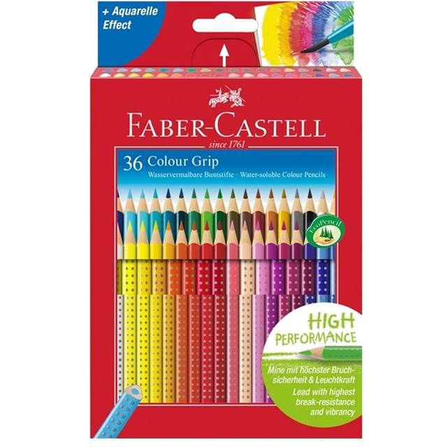 Faber-Castell 36 Colour Grip Water-soluble Colour Pencils 112442