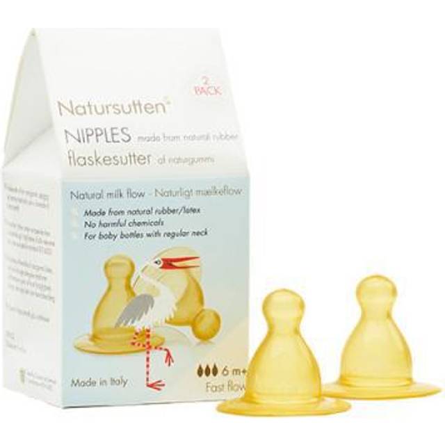 Natursutten flasknappar fast flow - 6 mån. +