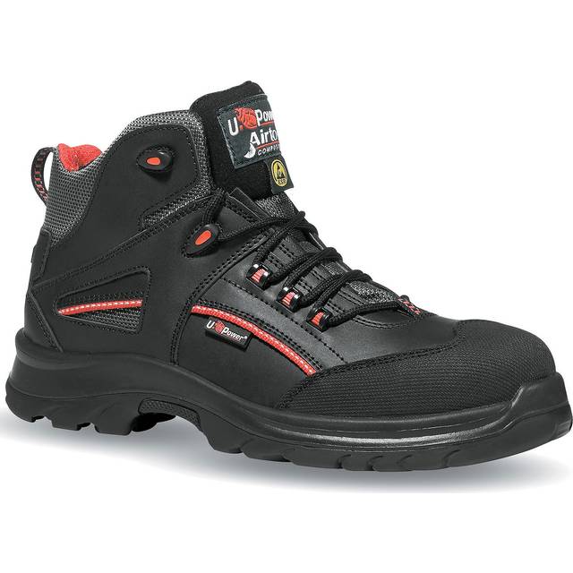 Sicherheitsstiefel Teak Gr.43, schwarz/rot Leder S3 SRC ESD EN20345