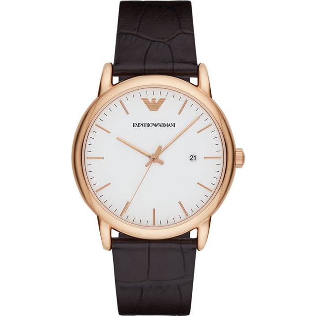 Emporio Armani AR2502 Watch Leather Man Date - Pink