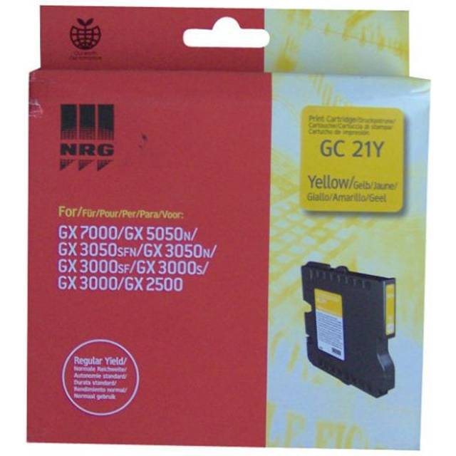 Ricoh 405535 Original Ricoh GC 21Y Standard Capacity Gel Print Yellow Ink Cartridge, 1K Page Yield
