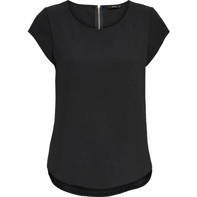 Women's T-shirt Only manches courtes Vic solid - Noir - 40