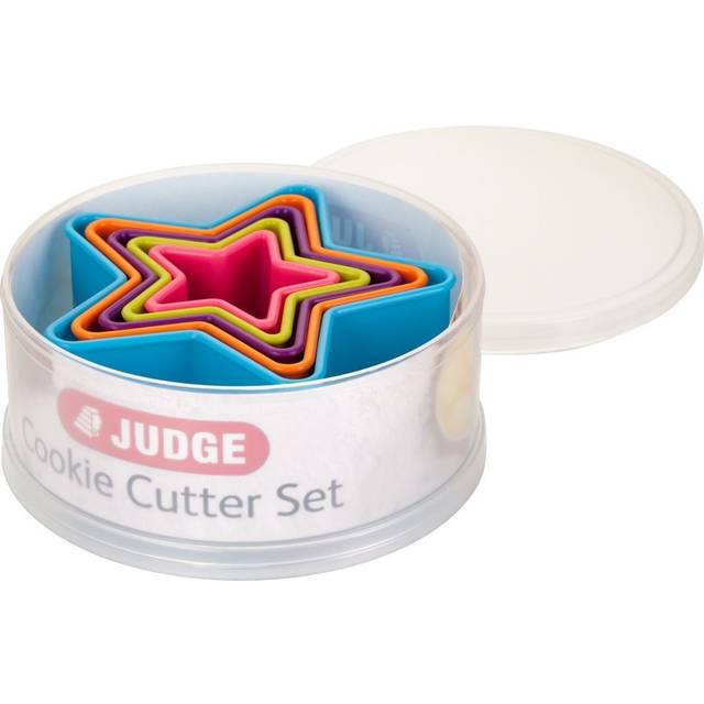 "Judge ""Star"" Coloured Cookie Cutter, Blue/Orange/Purple/Green/Pink, 5-Piece"
