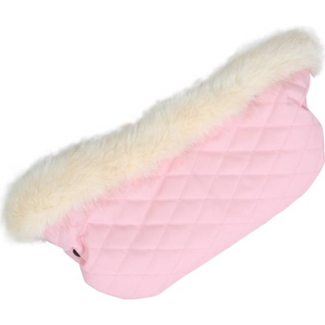 Fur Trimmed White Pushchair Handmuff