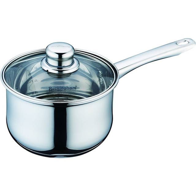 Buckingham Deep Induction Saucepan Cooking Pot with glass lid Premium Quality 2 Litres