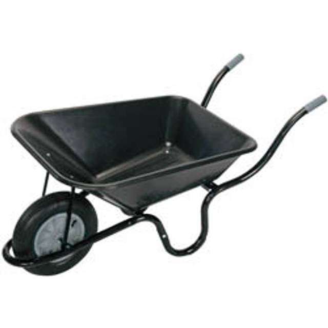 Draper Plastic Tray Wheelbarrow (85L) - Black, Black