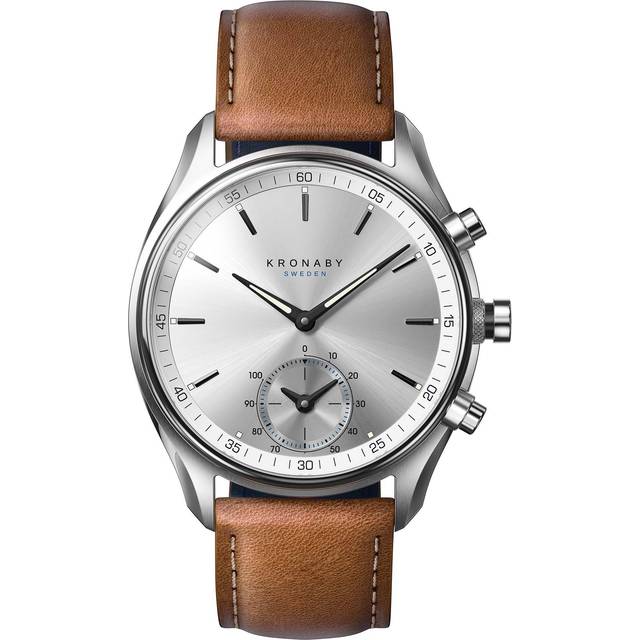 Kronaby S0713/1 Herr brun Sekel Hybrid Smartwatch, SILVER, armband