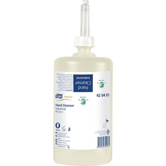 Tork Oil and Grease Liquid Soap - 420401 - Liquid Soap for S1/S11 Dispenser Systems, Removes Oils and Dirt - Premium Quality, Fragrance-Free, 1 x 1000