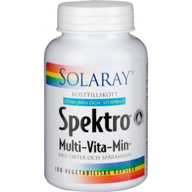 Solaray Spektro Multi-Vita-Min utan Järn och Vitamin K - 100 kapslar