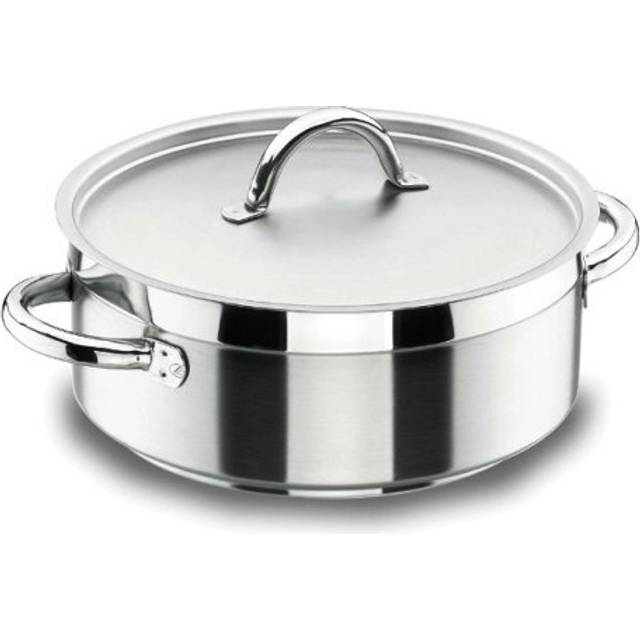 Lacor 54032 stekpanna med lock diameter 32 cm kock lyx, silver