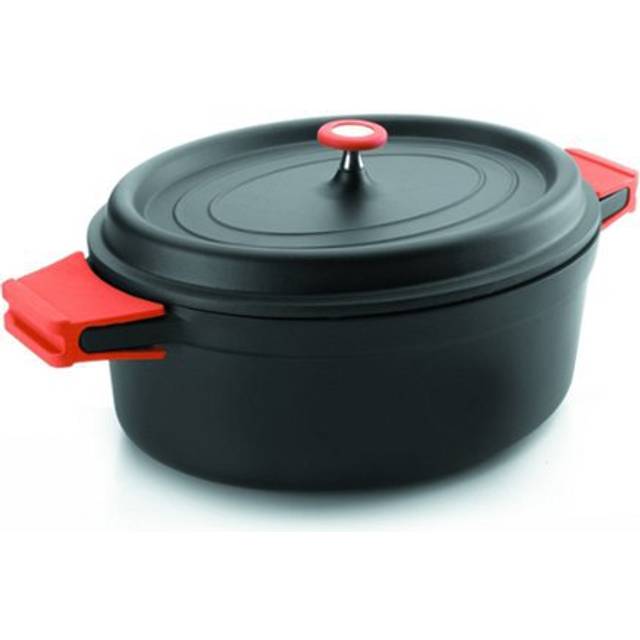 LACOR oval gjuten aluminiumgryta 31 x 25 cm Svart