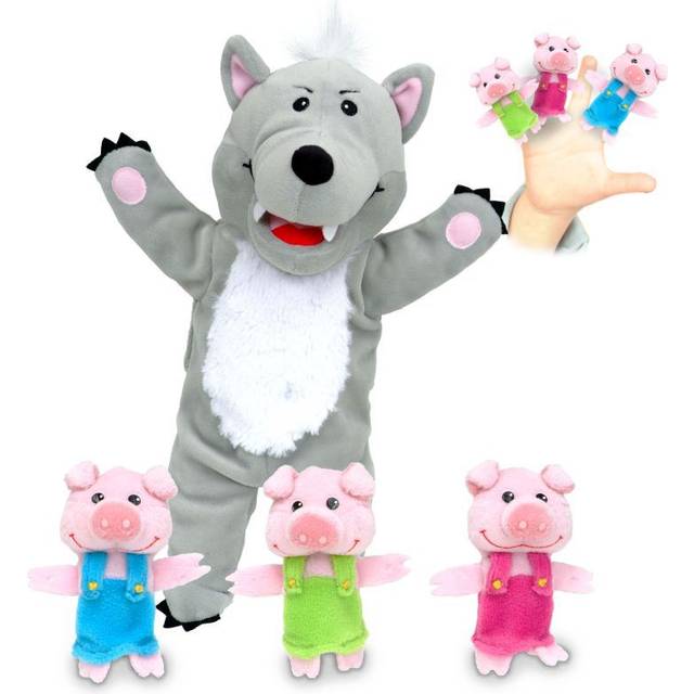 Fiesta Crafts Big Bad Wolf With 3 Little Pigs Hand Puppet