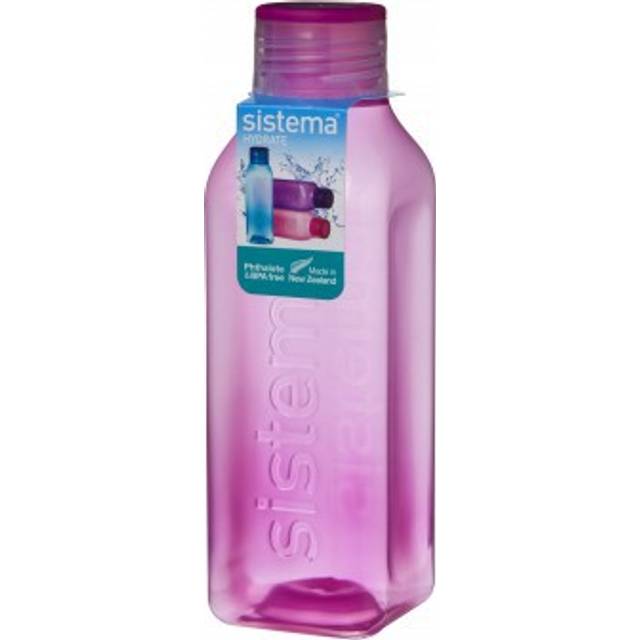 Sistema square assorted drink bottle 725ml bpa free gym sports water bottle