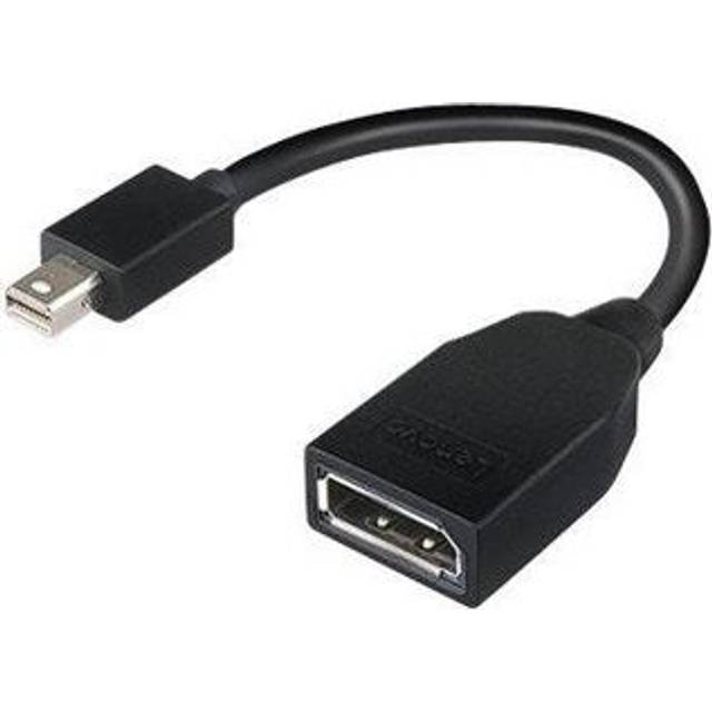 Lenovo - DisplayPort-adapter - Mini DisplayPort (hane) till DisplayPort (hona) - 17.6 cm - för ThinkCentre M70, M75t Gen 2, M80, M90, ThinkStation P330 Gen 2, P34X, P350, P520, P620