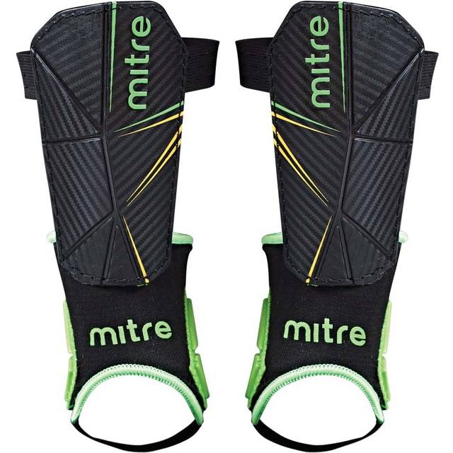 Mitre Delta Ankle Protect Fotboll-skenbensskydd, svart/grön/gul, M