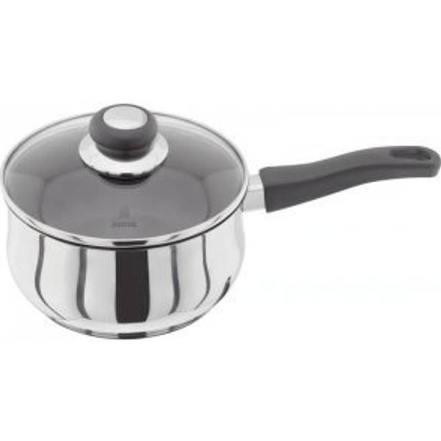 Judge Vista Stainless Steel Non-Stick Large Saucepan 18cm 1.8L, Shatterproof Vented Glass Lid, Induction Ready, Oven Safe, 25 Year Guarantee