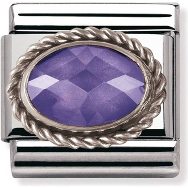 Nomination CLASSIC Silvershine Ornate Settings Oval Violet Charm 330604/001 - Purple