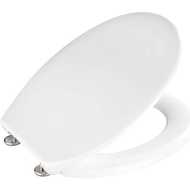 Wenko Toilet seat Vigone White-rustproof stainless steel mounting, Duroplast, 45 x 37.5 x 0.1 cm