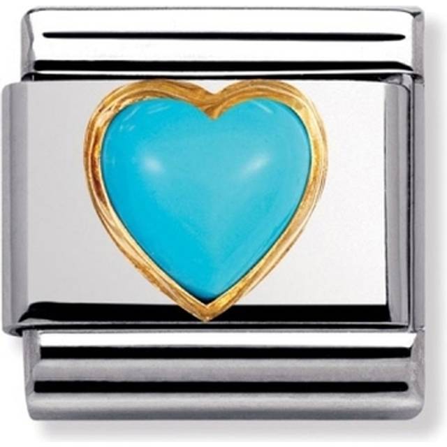 Nomination Classic Gold Turquoise Heart Love &amp; Hearts Charms