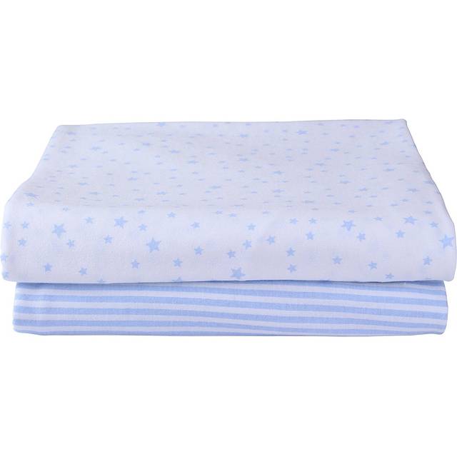 Clair De Lune 2 Pack Fitted Jersey Cotton Cot Bed Patterned Sheets 70 X 140 Cm