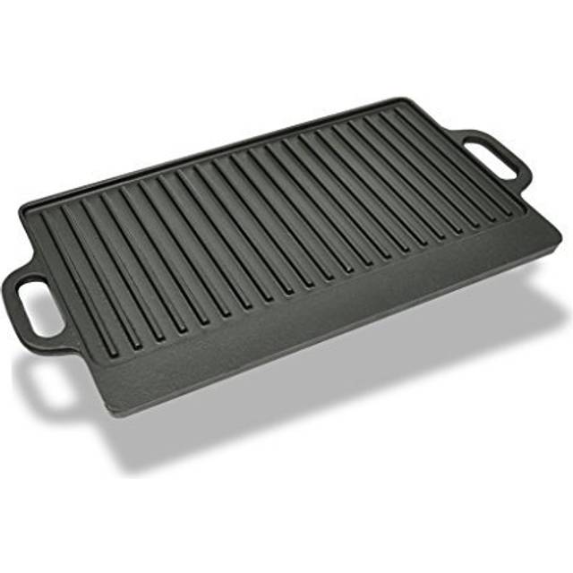 vidaXL Grill Platter Cast Iron Reversible 50x23 cm - Black