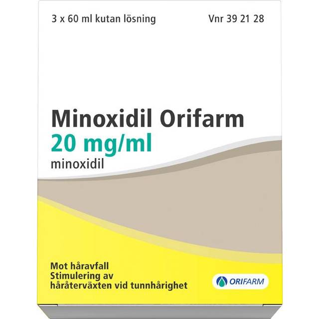 Minoxidil Orifarm, kutan lösning 20 mg/ml 3 x 60 ml