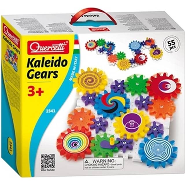 Quercetti Kaleido Gears 55 Piece Building Gears Moves With A Chain Reaction Ages 3-7 Years