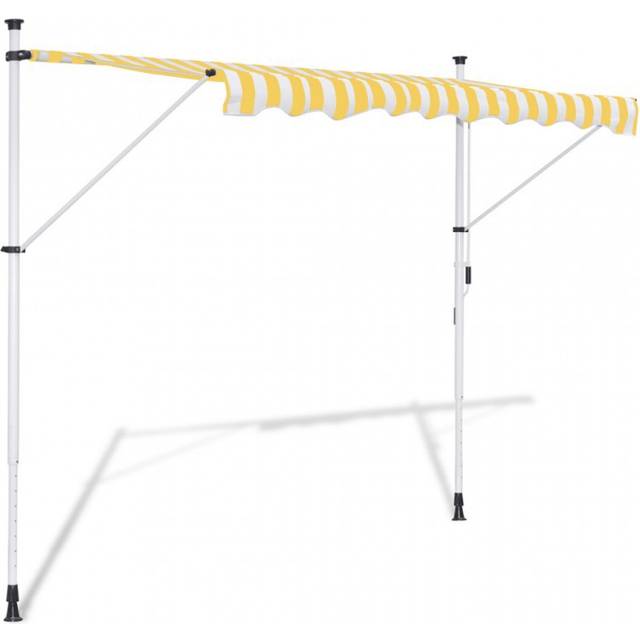 vidaXL Manual Retractable Awning 350 cm Blue and White Stripes