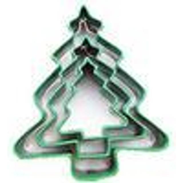 Eddingtons Set of 3 Christmas Tree Shape Cutters with Green Tops