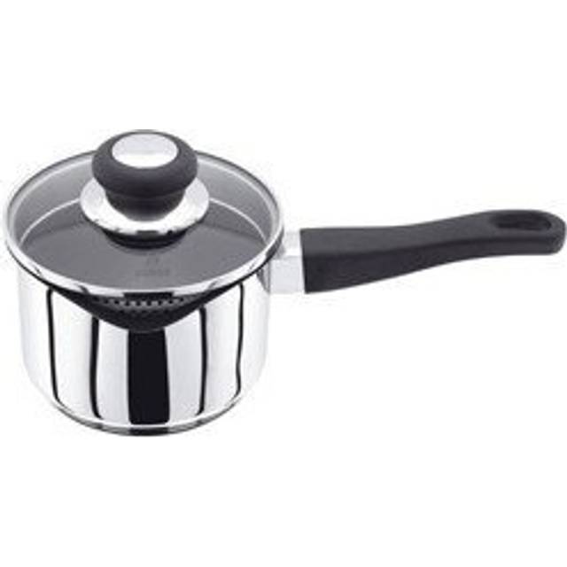 Judge Vista Stainless Steel Non-Stick Large Saucepan with Pouring Lip 20cm 3L, Glass Strain & Pour Lid, Induction Ready, Oven Safe