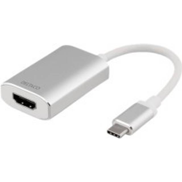 DELTACO USB-C till HDMI adapter, 4096x2160 30Hz, vit