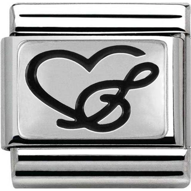Nomination Classic Charm Oxidised Silver Treble Clef Heart - Black - 0.9 x 1.0cm