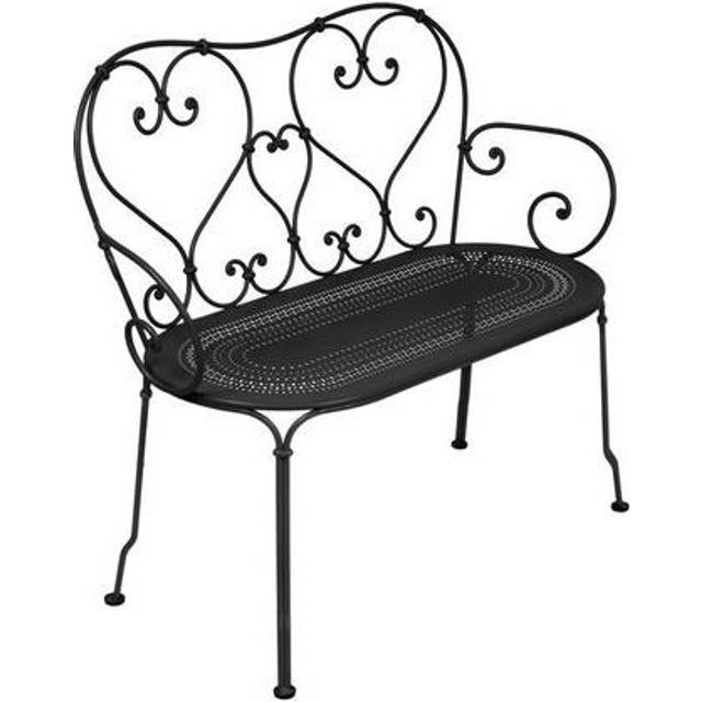 Fermob - 1900 Garden Bench - baumwoll weiß/texturiert/BxHxT 106x90x53cm/UV-beständig - cotton white (90.0 x 106.0 x 53.0cm)