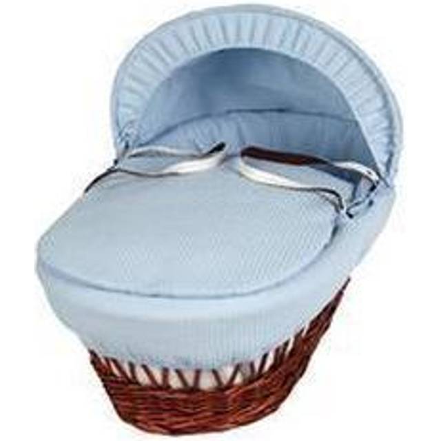 Waffle Wicker Moses Basket - Grey (26cm H X 29cm W X 66cm L)