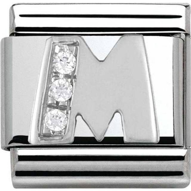 Nomination Classic Silver CZ M Letter Charms