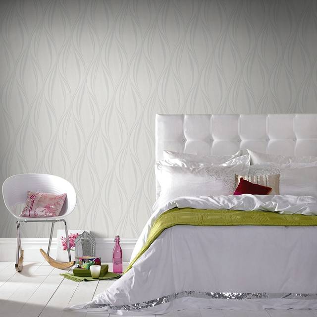 BOUTIQUE TANGO WHITE/SILVER WALLPAPER, White