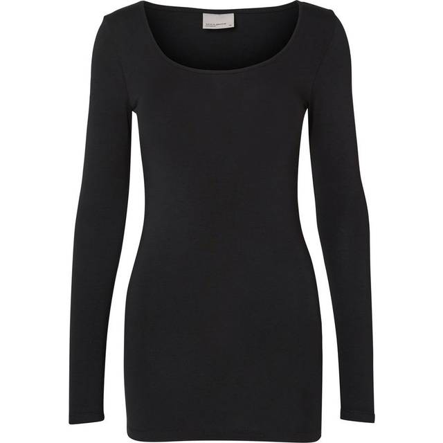 VERO MODA Vmmaxi My Ls Soft Long U-Neck Noos |Svart |XS