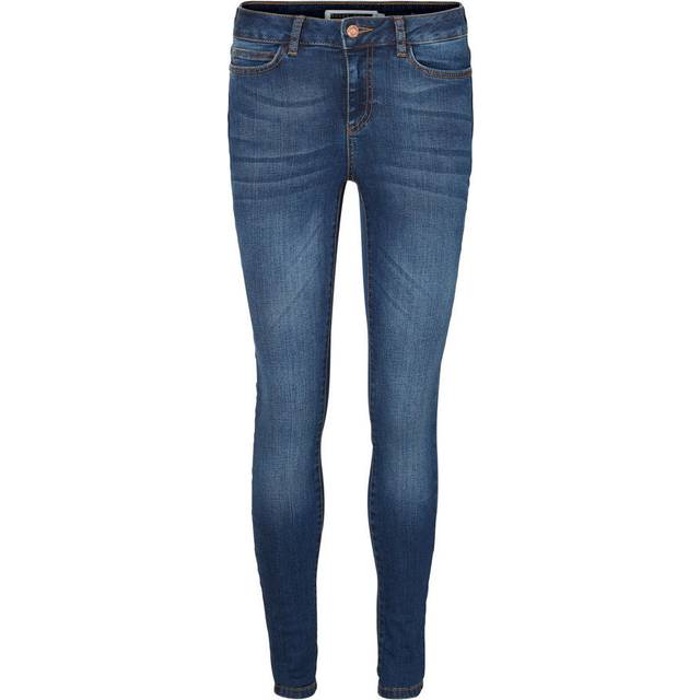 Noisy may Lucy normal midja skinny jeans, Mörkblå denim, 26W / 30L