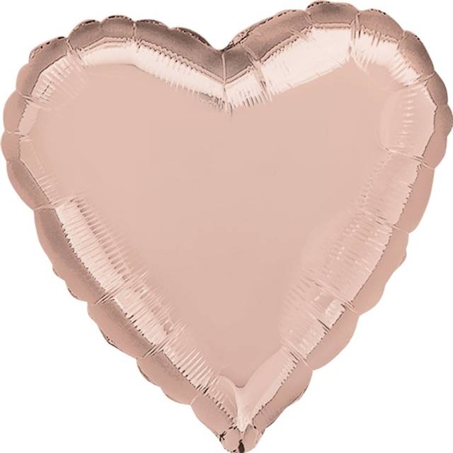 Anagram 18 Inch Heart Foil Balloon - Rose Gold - Solid Shape Helium Wedding -  rose gold heart foil balloon 18 solid shape helium wedding baby shower