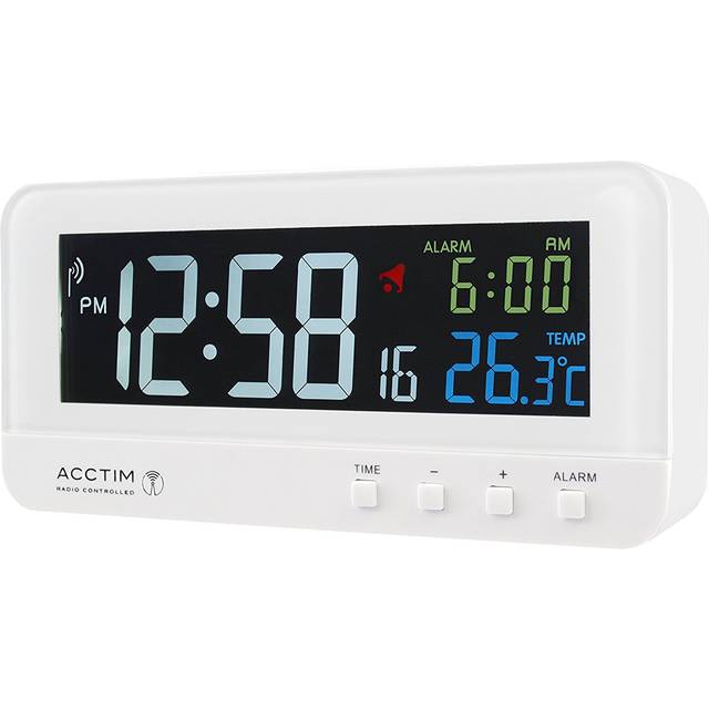 Acctim Rialto White Radio Controlled Alarm Clock, White