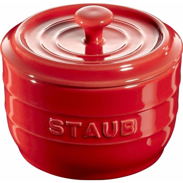 Staub Salt Stocker Storage Container Seasoning Japanese Salt Crock Ceramic 10cm [Authorized Product] 40511-562 körsbär