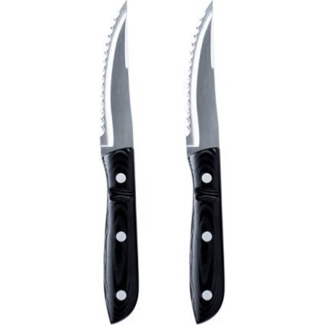 Gense -  Old farmer micarta Steakkniv xl 23,5 cm 2 stk. Sort/Stål