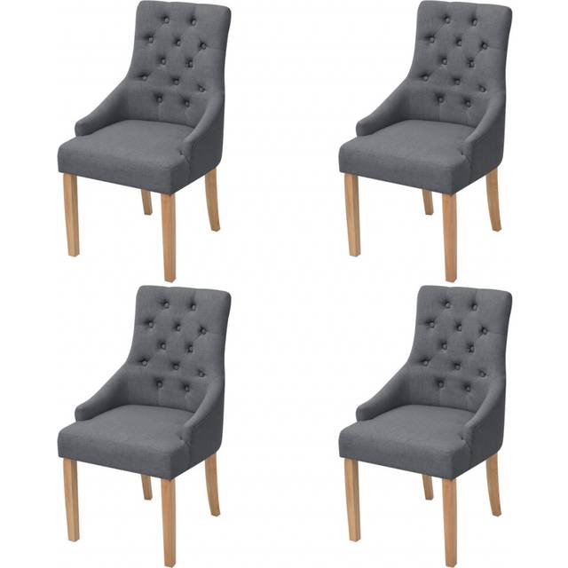 Matstolar 4 st ljusgrå tyg