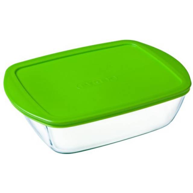 Pyrex Cook & Store Glass Rectangular Dish High Resistance with Lid, 17x10x5cm