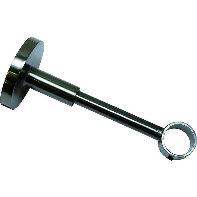 Gardinia Bracket with Mounting Plate for Curtain Rods, 1-Rod Holder, Closed, Mounting Kit Included, Chicago Series, 20 mm Diameter, Titanium